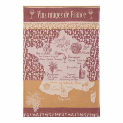 TEA TOWEL VINS ROUGES DE FRANCE