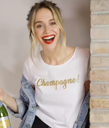 Champage women's t-shirt (glitter effect)