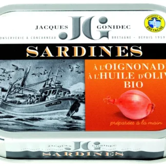 Sardines with onions in olive oil