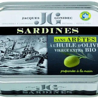 Sardines without bones in organic olive oil