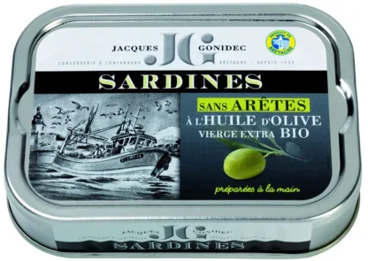 Sardines without bones in organic olive oil