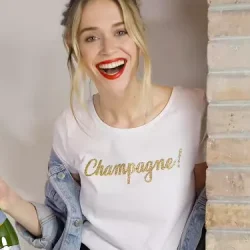 Champage women's t-shirt (glitter effect)