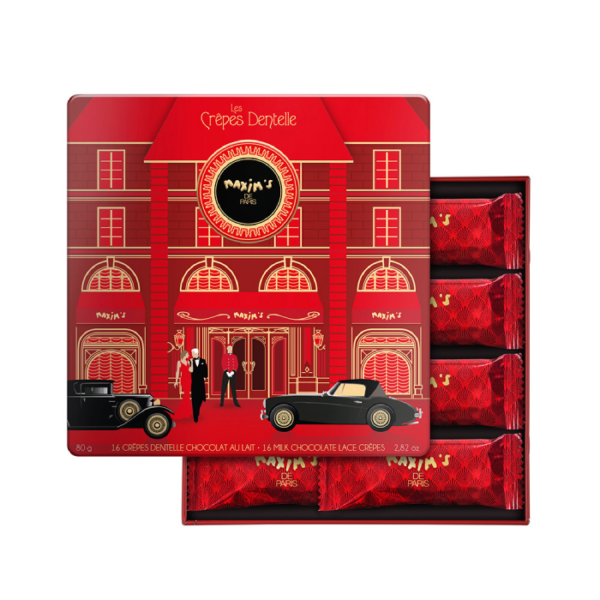 milk chocolate dantel crepe tin box
